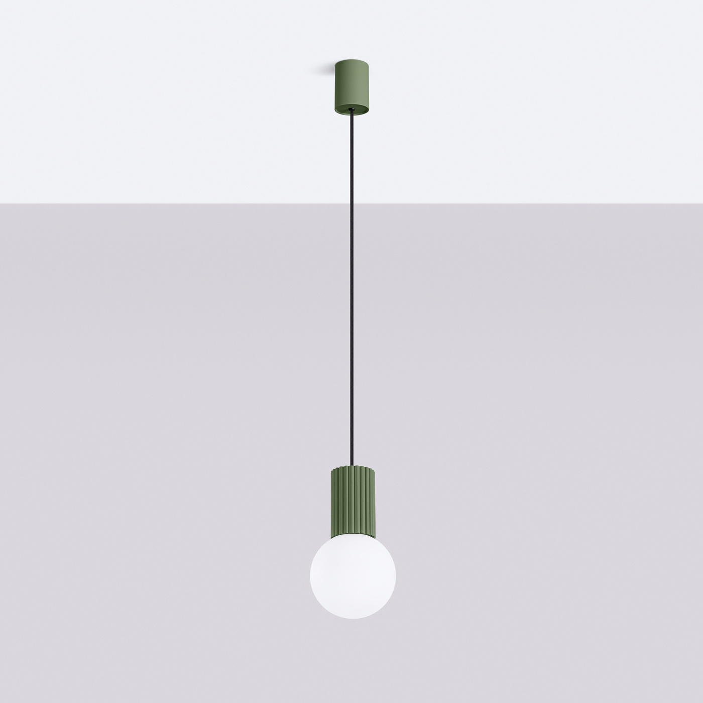 Lámpara colgante HALO 1 verde oliva