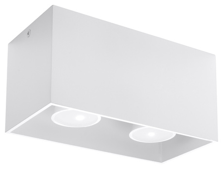 Plafond QUAD MAXI blanco + 2x bombilla LED GU-10 4000K Fría 7W 630lm