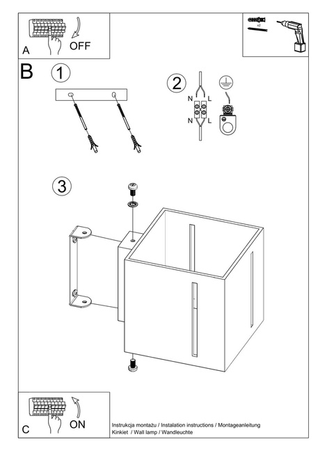 Aplique PIXAR negro + 1x bombilla LED G9 4000K Fría 4,5W 530lm