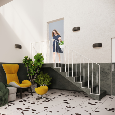 Aplique de cerámica PONTIUS negro + 1x bombilla LED G9 4000K Fría 4,5W 530lm