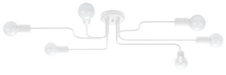 Lámpara de araña HECTOR 6 blanca + 6x bombilla LED E27 4000K Fría 7,5W 650lm