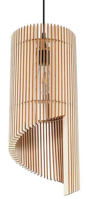 Lámpara colgante ALEXIA madera natural + 1x bombilla LED E27 3000K cálida 7.5W 620lm