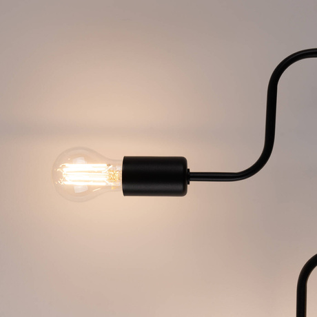 Lámpara de araña VECTOR 6 negra + 6X bombilla LED E27 3000K 7W 760lm