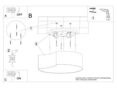 Plafond CIRCLE 1 blanco + 2x bombilla LED E27 3000K Cálido 7,5W 620lm