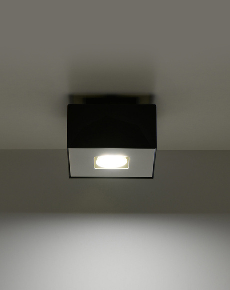 Plafond MONO 1 negro + 1x bombilla LED GU-10 3000K Cálida 7W 620lm