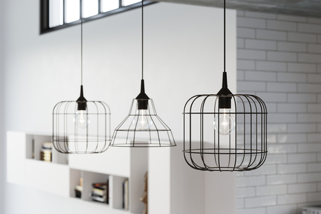 CELTA lámpara colgante negro + 1x bombilla LED E27 4000K Fría 7.5W 650lm