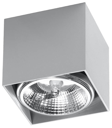 Plafond BLAKE gris + 1x bombilla LED GU10 AR111 3000K Cálida 12W 800lm