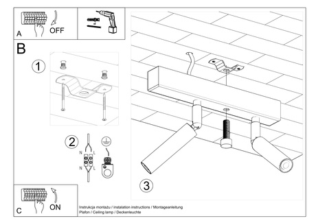 Plafond EYETECH 2 blanco + 2x bombilla LED G9 3000K Cálido 4,5W 510lm