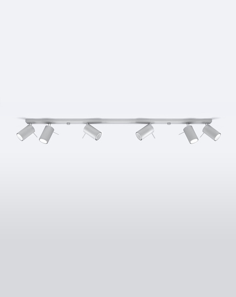 Plafond RING 6L gris + 6x Bombilla LED GU-10 3000K Cálida 7W 620lm