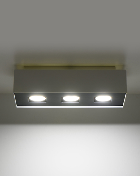 Plafond MONO 3 blanco + 3x Bombilla LED GU-10 4000K Fría 7W 630lm