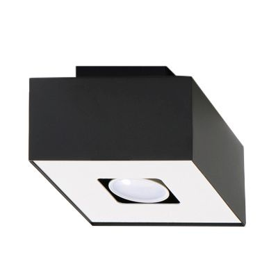 Plafond MONO 1 negro + 1x bombilla LED GU-10 4000K Fría 7W 630lm