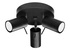 Plafond RING 3P negro + 3x Bombilla LED GU-10 4000K Fría 7W 630lm