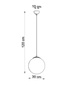 UGO 30 lámpara colgante cromo + 1x bombilla LED E27 3000K Cálida 7,5W 620lm