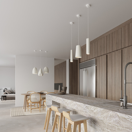 GULCAN lámpara colgante de cerámica blanca + 1x bombilla LED E27 4000K Fría 7,5W 690lm