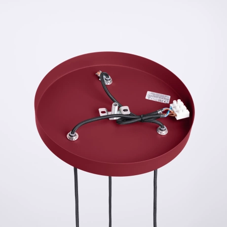 Lámpara colgante HALO 3P burdeos