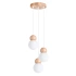 Lámpara colgante PEKKA 3P blanco/madera natural