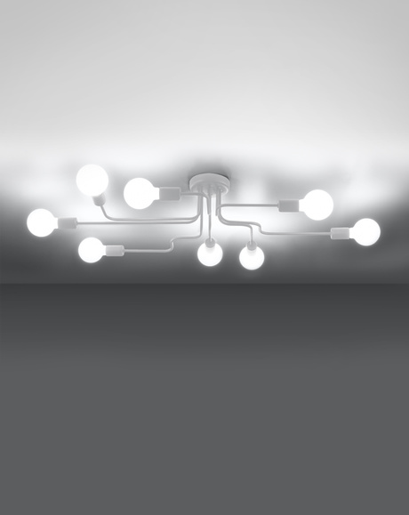 Lámpara de araña HECTOR 8 blanca + 8x bombilla LED E27 4000K Fría 7,5W 650lm