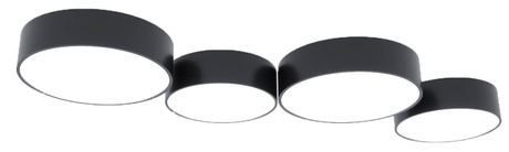 Plafón de techo ARENA 35 NEGRO + 2x bombilla LED E27 3000K Cálida 7,5W 620lm