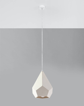 PAVLUS lámpara colgante de cerámica blanca + 1x bombilla LED E27 4000K Fría 7,5W 650lm