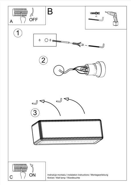 Aplique de cerámica SUBANI blanco + 1x bombilla LED E27 3000K Warm 7.5W 620lm