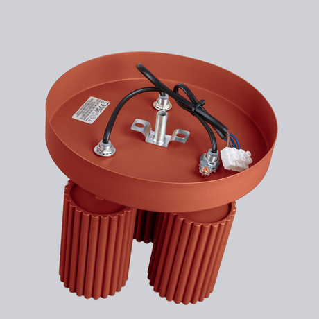 Lámpara de techo KARBON 3P rojo ocre