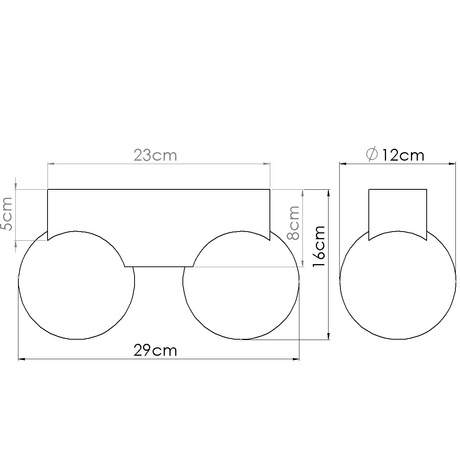 Lámpara de techo BULBO 2 madera natural