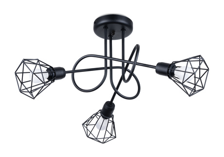 ARTEMIS 3S lámpara de araña negra + 3 bombillas LED E14 4000K Fría 7,5W 680lm