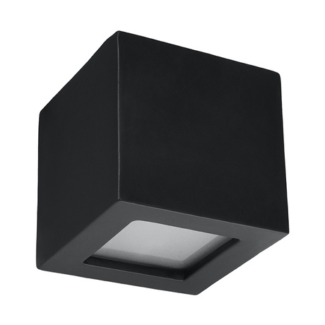Aplique de cerámica LEO negro + 1x bombilla LED E27 4000K Fría 7,5W 650lm