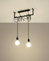 Lámpara de araña SALAMANCA 2 negra + 2x bombilla LED E27 4000K Fría 7,5W 650lm