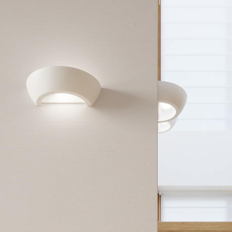 OSKAR aplique de cerámica blanco + 1x bombilla LED E27 3000K Warm 7.5W 620lm