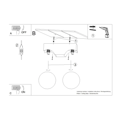 Lámpara de techo BULBO 2 madera natural