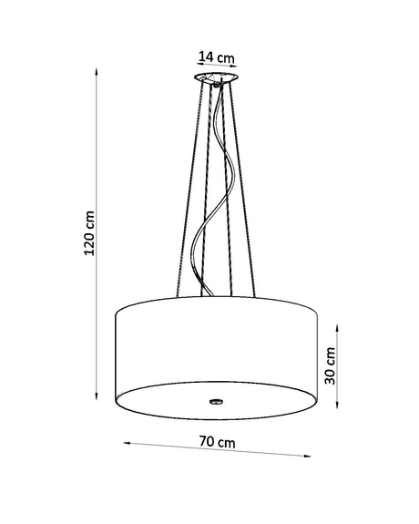 Lámpara OTTO 70 blanca + 6 bombillas LED E27 3000K Cálida 7,5W 620lm