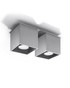 Plafond QUAD 2 gris + 2x bombilla LED GU-10 3000K Cálida 7W 620lm