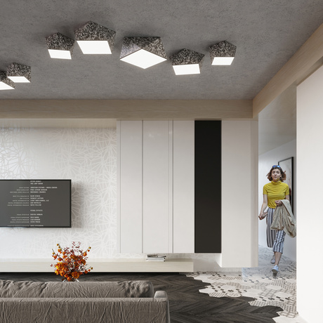 Plafond HEXA 25 CEKIN + 1x bombilla LED E27 4000K Fría 7,5W 650lm