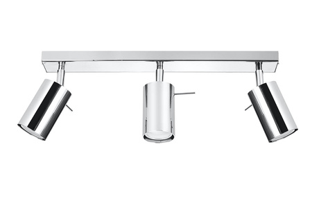 Plafond RING 3 cromado + 3x bombilla LED GU-10 3000K Cálido 7W 620lm