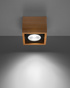 Plafond QUATRO 1 madera natural + 1x bombilla LED GU10 AR111 4000K FRÍO 12W 850lm