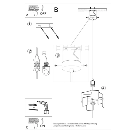 Lámpara colgante TULIP negro