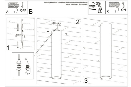 Plafond LAGOS 30 blanco + 1x bombilla LED GU-10 4000K Fría 7W 630lm
