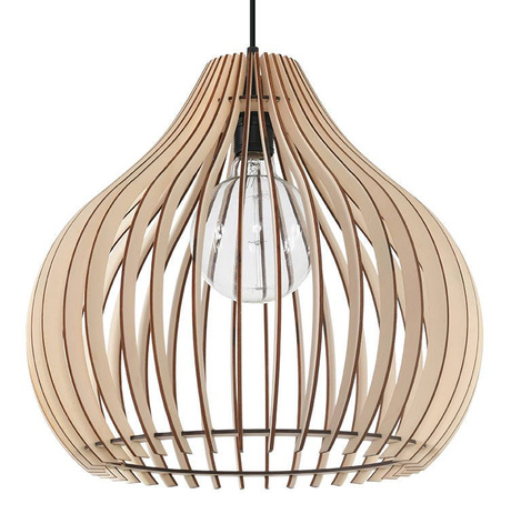 APRILLA lámpara colgante madera natural + 1x bombilla LED E27 3000K cálida 7.5W 620lm