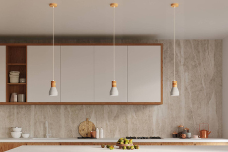 QUBIC lámpara colgante gris + 1x bombilla LED E27 4000K Fría 7,5W 650lm