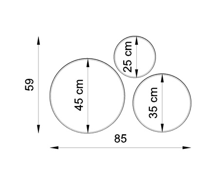 Plafón ARENA 45 BLANCO + 3 bombillas LED E27 4000K Fría 7,5W 650lm