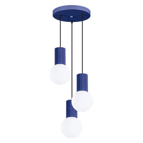 Lámpara colgante HALO 3P azul ultramar