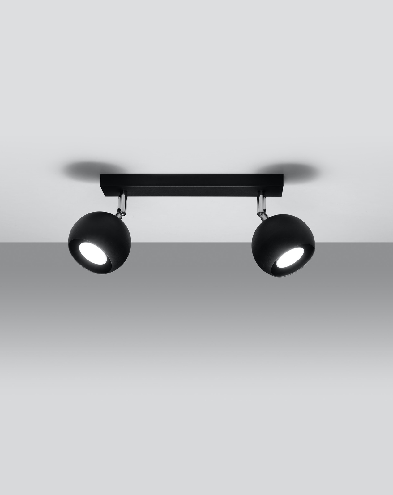 Plafond OCULARE 2 negro + 2x bombilla LED GU-10 3000K Cálido 7W 620lm