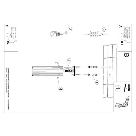 Lámpara de techo KARBON 20 rojo ocre