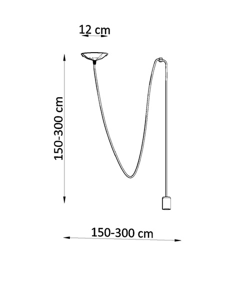 Lámpara colgante EDISON 1 LONG negra + 1x bombilla LED E27 4000K Fría 7,5W 650lm
