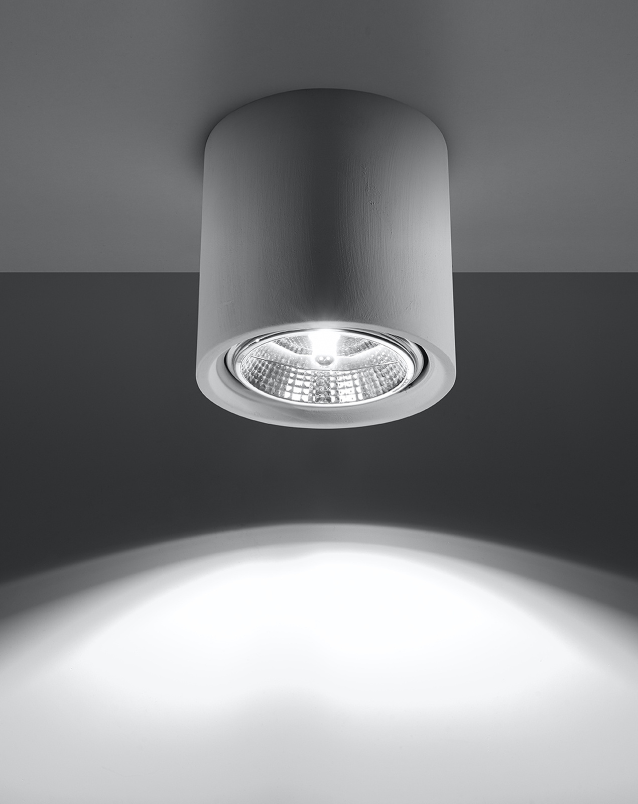 Plafón de cerámica KALU blanco + 1x bombilla LED GU-10 3000K Cálida 7W 620lm