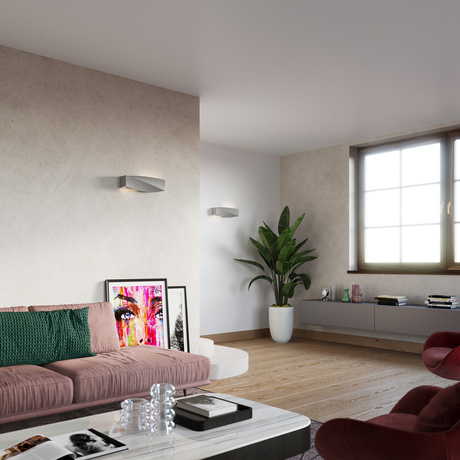 Aplique de cerámica SIGMA gris + 1x bombilla LED E27 3000K Cálida 7,5W 620lm