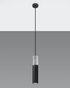 Lámpara colgante BORGIO 1 negra + 1x bombilla LED GU-10 3000K Cálida 7W 620lm