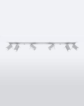 Plafond RING 6L gris + 6x Bombilla LED GU-10 4000K Fría 7W 630lm