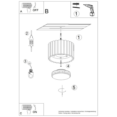 Lámpara de techo AURA 1 melocotón Gx53